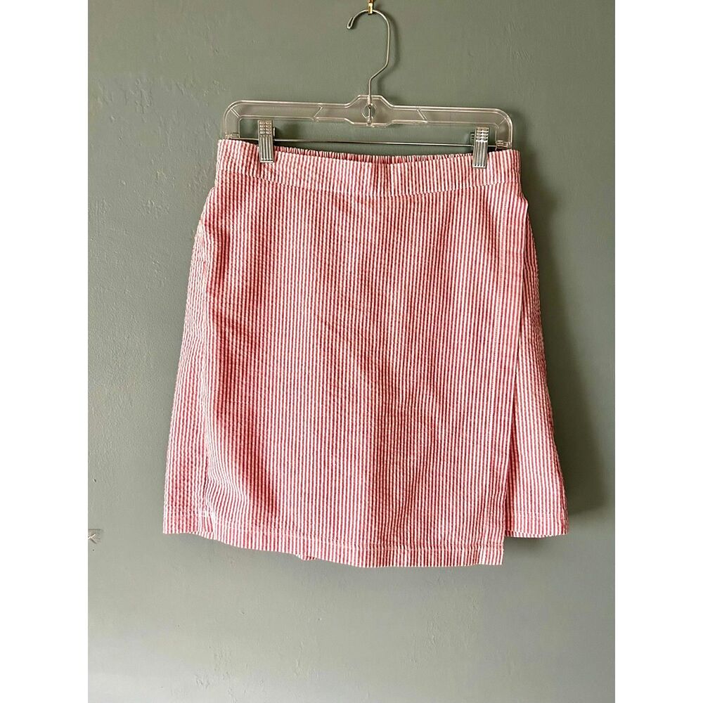 West Palm women's red/white seersucker skort cotton/poly blend size medium